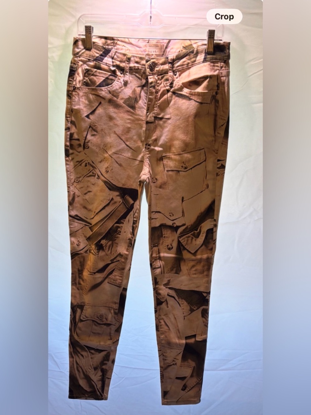 Nicole Miller Brown Printed Cargo-Style Pants